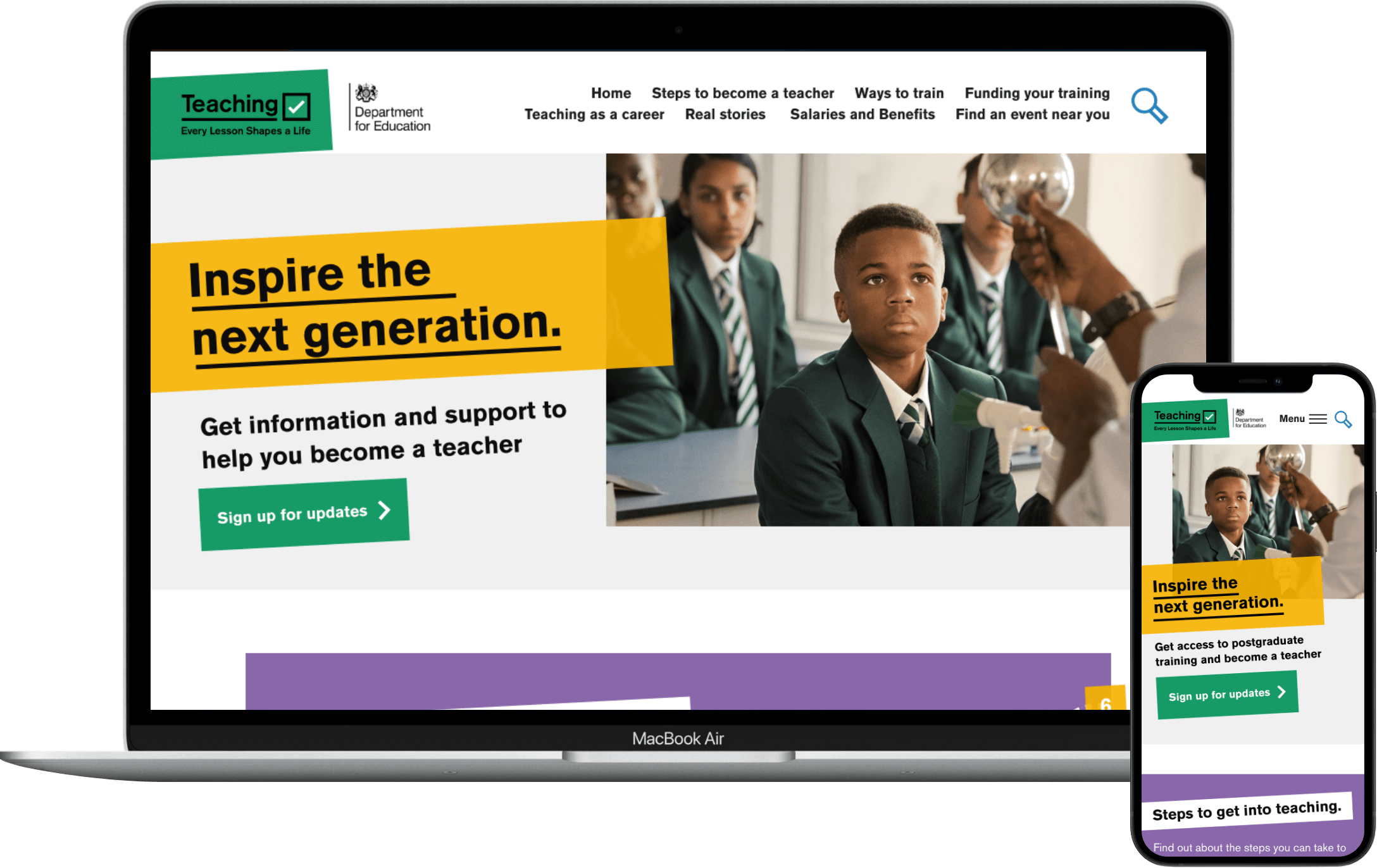 Get into Teaching Site finished